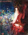 City Canvas Paintings - Girl In The City